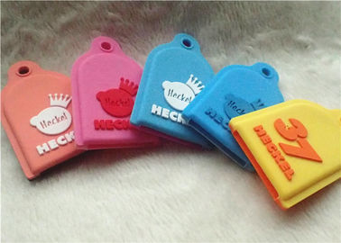 SGS Personalized Promotional Gifts / Multi - Colored Embossed Or Debossed Silicon PVC Keychain