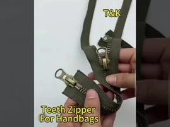 오픈 엔드 청동 금속 치아 지퍼 가옥 섬유용 빛나는 금색